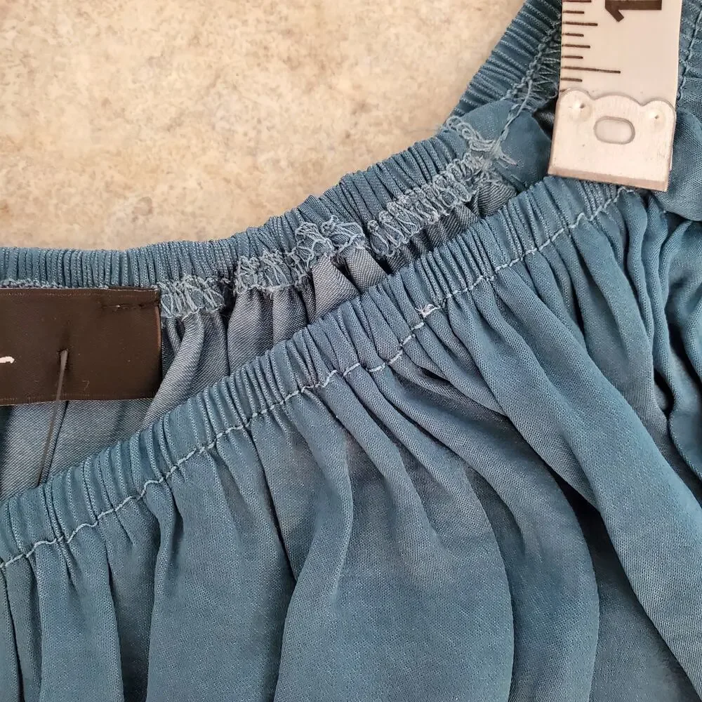 Lulus Sanne Teal Green Flutter Sleeve Tank Top Size M - Picture 13 of 13